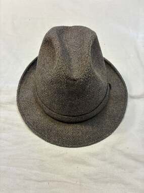 Vintage Adam New York Wool Tweed Fedora Hat Brown Size Medium 7-7 1/8